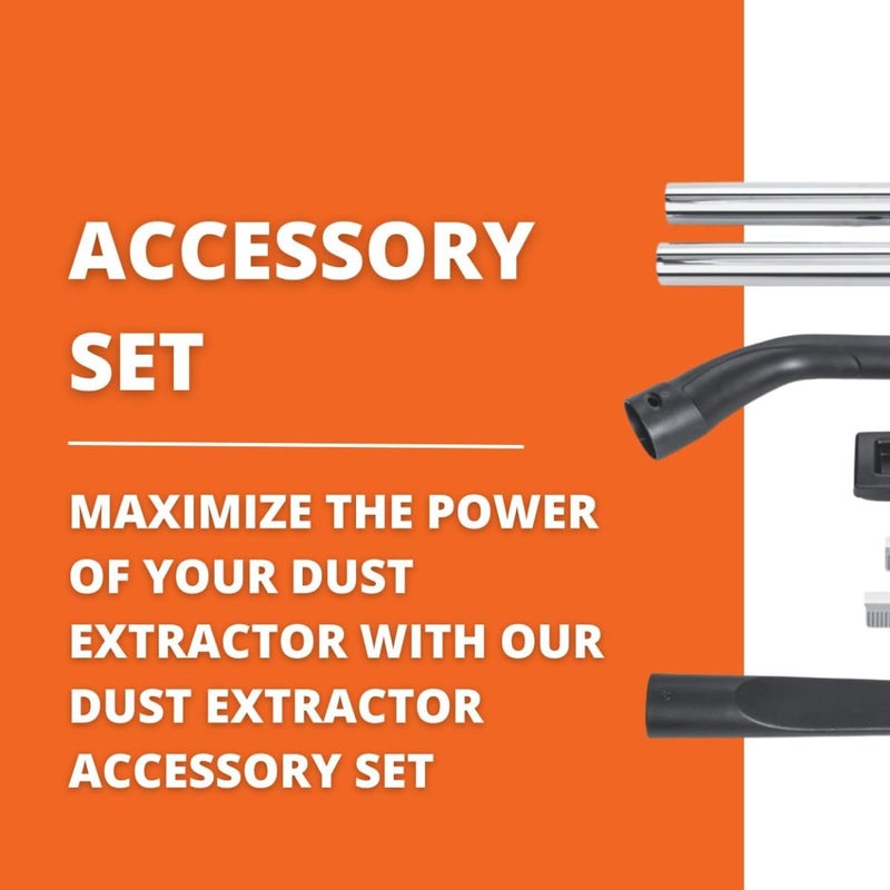 Fein Accessory Set for Efficient Cleaning on Turbo Wet/Dry Dust Extractors - Includes Metal Extension Tubes, Crevice Nozzle, Dusting Brush and Elbow - 31345071020 - Image 2